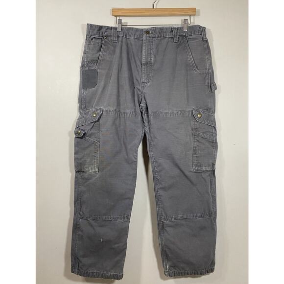 Carhartt Other - Carhartt Flannel Lined Pants Mens 42X30 Gray Relaxed Fit Cargo Casual Workwear